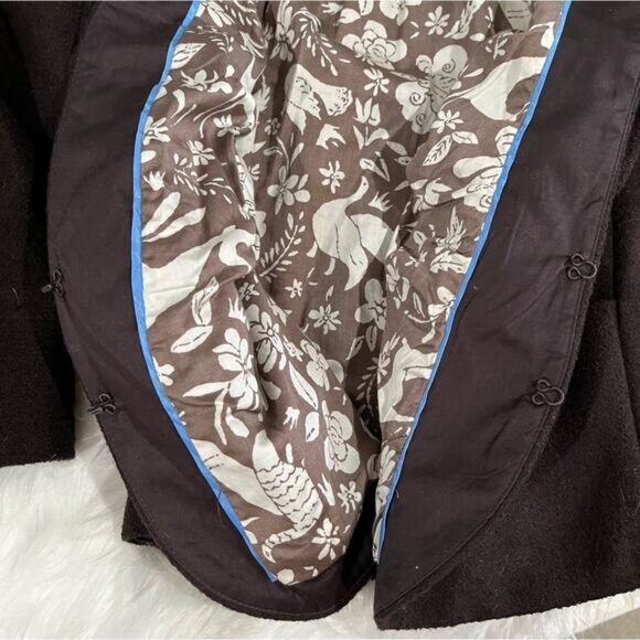 NEW ANTHRO x Elevenses Wool Tailored Ruffle Standing Double Collar Jacket 0 NWOT - Picture 13 of 16